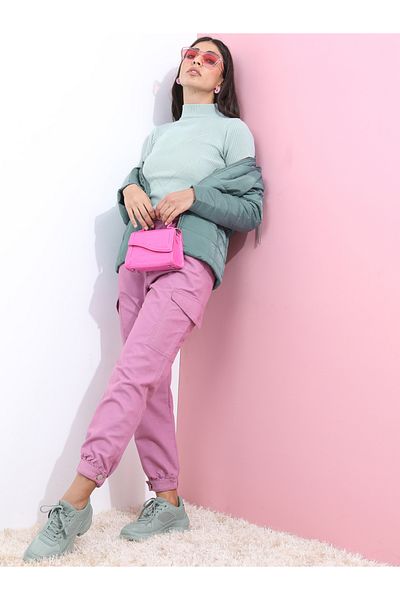 Ketch By Styli Solid High Neck Ribbed Sweater