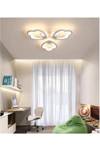 Sanctum Avize Lunus Plafonyer Lüks Modern 3'Lü 3 Renk Ledli Avize