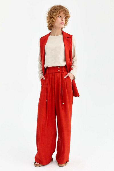 Esswaap Brick Color Vest and Trousers Set