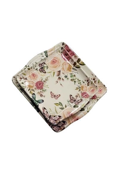 Ceylan Yns Yns9901007Digi Presentation Plate Floral 2-Piece 18*21 Cm