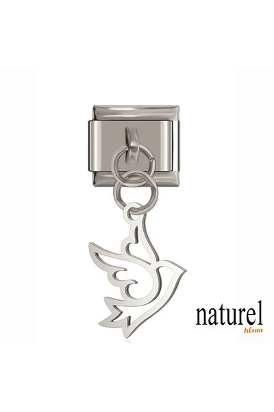 Naturel Tılsım Italian Stainless Steel Flying Bird 9mm Charm