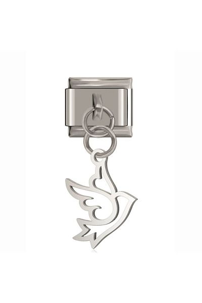 Naturel Tılsım Italian Stainless Steel Flying Bird 9mm Charm