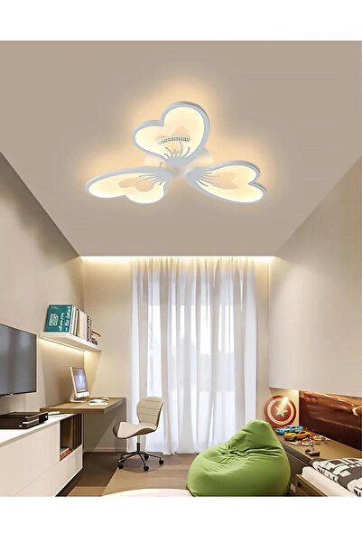 Sanctum Avize Kalp Plafonyer Lüks Modern 3'Lü 3 Renk Ledli Avize