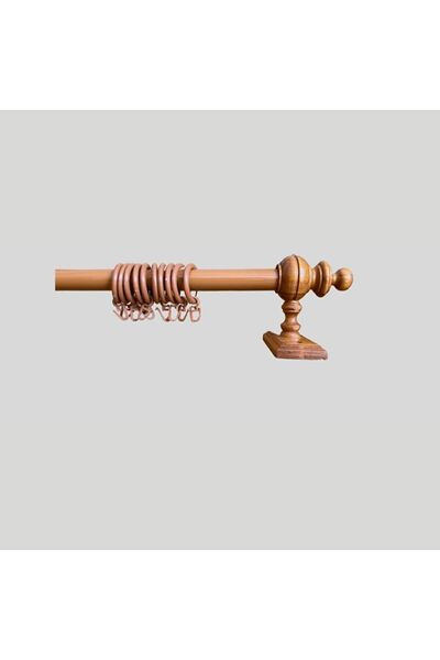 MGEHOME Meşe Raysız Ahşap Rustik Perde Askısı 100 Cm