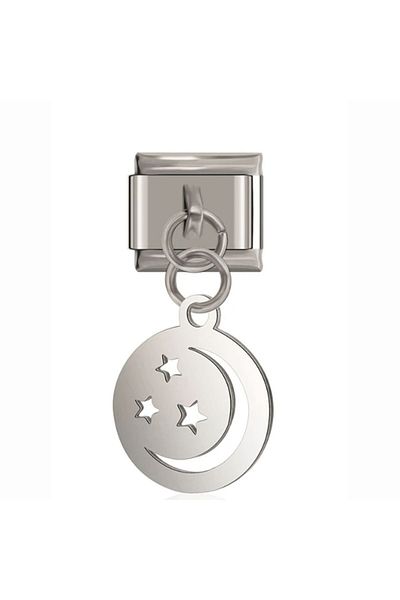 Naturel Tılsım Italian Stainless Steel Crescent 9mm Charm