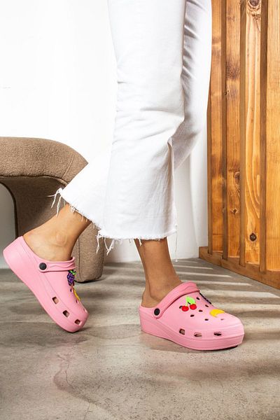 İmerShoes Pink Women's Sandals - High Massage Sole, Buckle Sabo, Doctor, Nurse and Cook Slippers 251