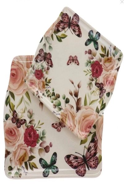 Ceylan Yns Yns9901007Digi Presentation Plate Floral 2-Piece 18*21 Cm