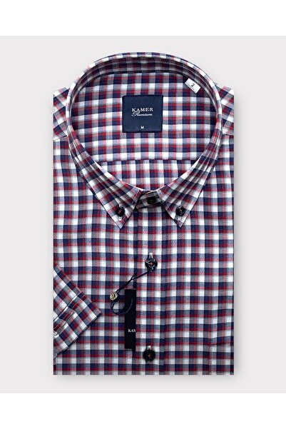 KAMER ERKEK REGULAR FIT KISA KOL EKOSE GÖMLEK 9478R