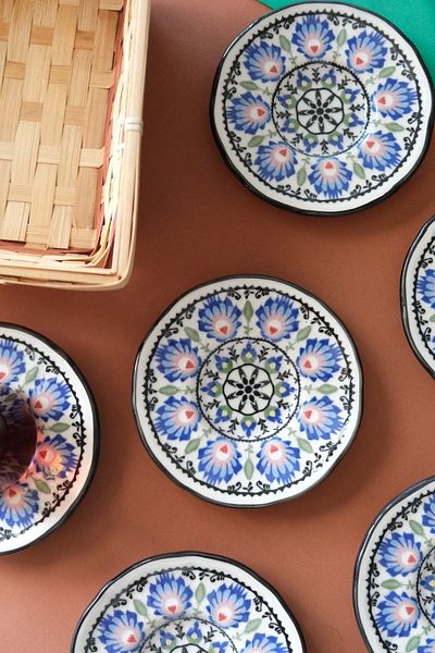 JAMUOR Roys Fulya Porcelain Tea Plate Set 12 cm 6 Pieces