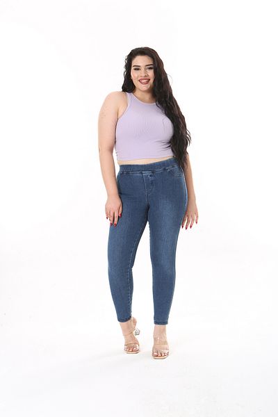 XL Modam Blugi Lycra Blue Plus Size - Femei