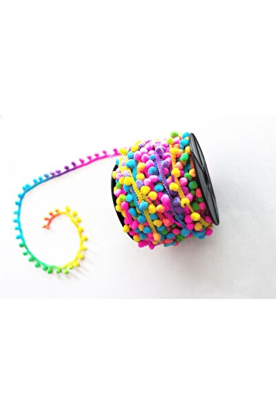 Yumuşakkeçe Şerit Ponpon Çok Renkli 5 Metre.