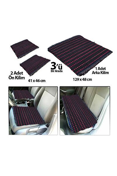 Z Tech Serme Oto Koltuk Kılıfı Minderi Kilim Dokuma Kaliteli 3 Parça