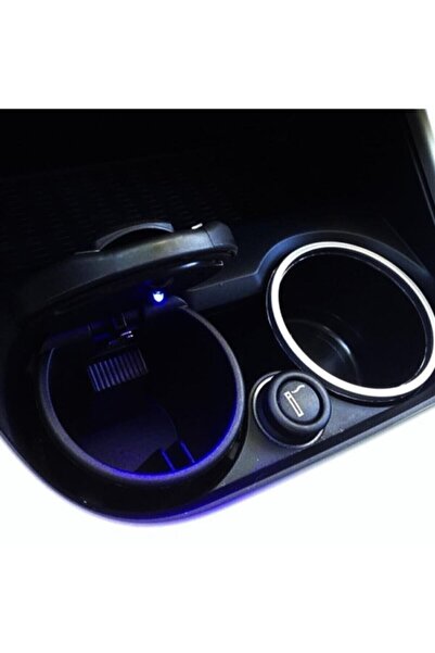 Z Tech Bmw Tip Işıklı Küllük Oto Araba Araç Küllük - Tüm Arabalara Uyumlu kapaklı kokusuz küllük