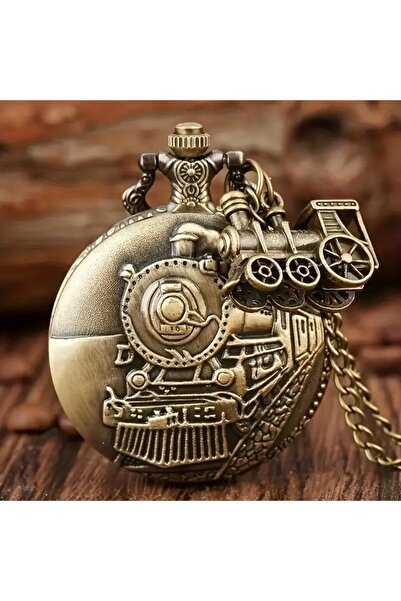 Bin Hediye Bronze Clock Train - Chained, Model709766