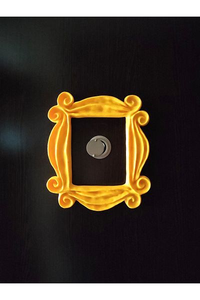 Nerva Design 3D Friends Monica's Door Ornament, Rubatrend Yellow Frame Door Decoration, 19X17 cm