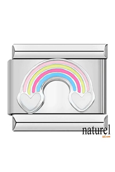 Naturel Tılsım Italian Stainless Steel 9mm Rainbow Charm