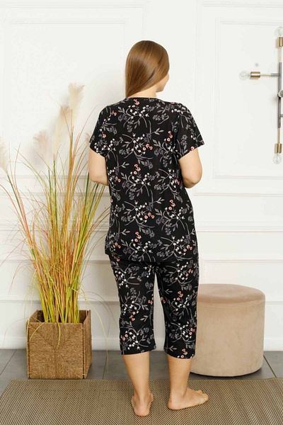 Freeista Black Plus Size Bermuda Pajama Set Spring Branch