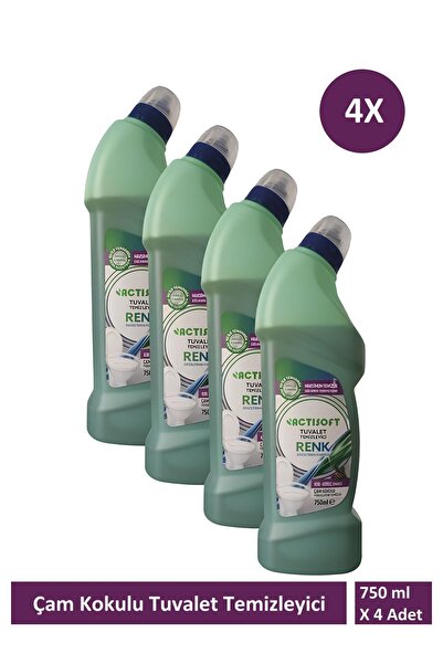 actisoft Çam Kokulu Renk Değiştiren Tuvalet Temizleyici 750 Ml X 4 Adet