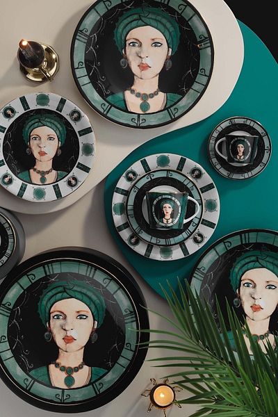 Kütahya Porselen Sophia Femina 6-Person Cake Set 12122