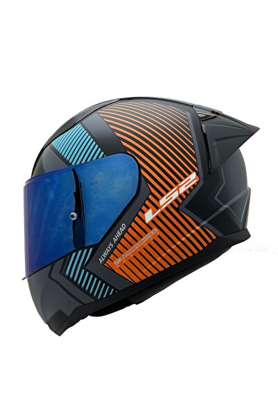 LS2 RAPID 2 RACE EXTRA MAT GRİ-NEON TURUNCU KASK ŞEFFAF KASK CAMI HEDİYELİ