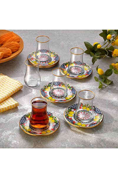 Schafer Sourtie 6 lı Cam Çay Seti-12 Parça