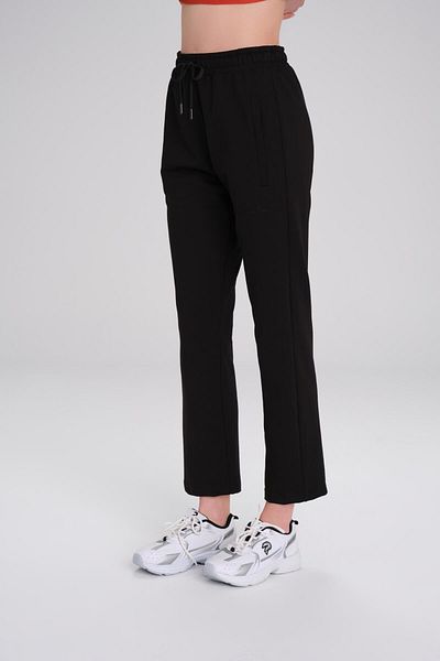 Haşema ACT-4 - Cotton Pipe Leg Black Sports Trousers Sweatpants