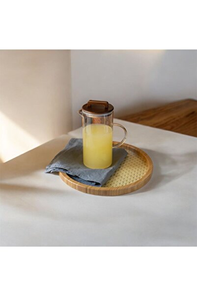 Butikdekor Akasya Ağacı Kapaklı Cam Sürahi 1310 ML