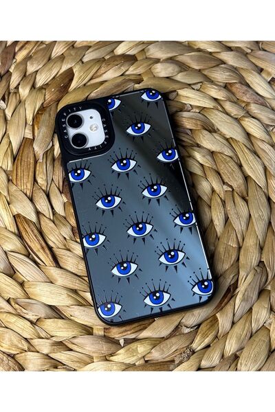 HYPERSOFT Iphone 11 (6.1 inç) Uyumlu Casefity Aynalı Kılıf Göz Desenli Premıu...