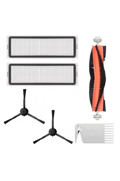 ibrush Dreame Z10 Pro 6-Piece Black Set with White Side Brush, Black Basic Set Compatible with Dreame Z10 Pro