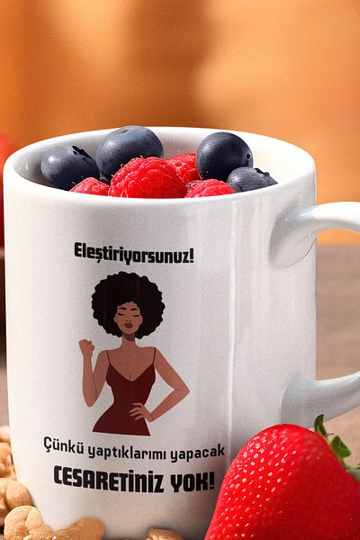 qoeuyl boutique كوب أبيض مطبوع لا شيء - شجاعةك ستفعل ما أفعله، هدية ممتعة