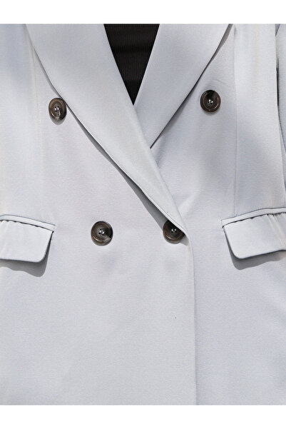 Styli Oversized Fit Longline Double Breasted Blazer