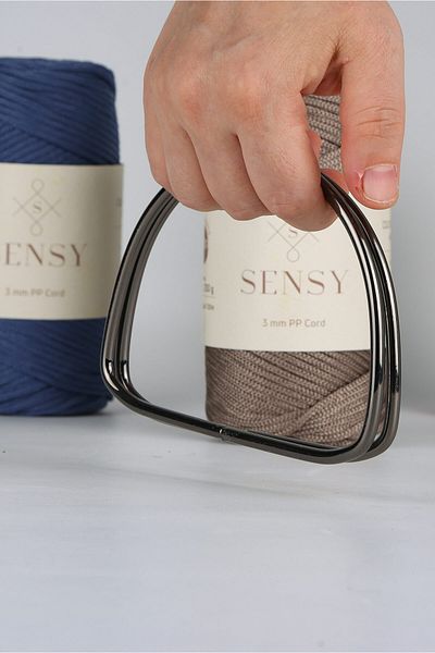 SENSY Black Metal Bag - Handle (D Model) 11 Cm