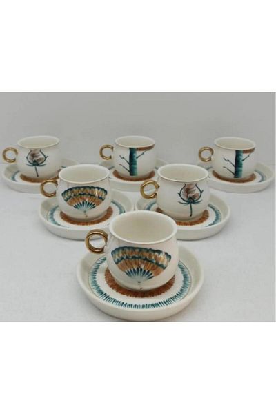 Sembol Camelot 6-Person Line Pattern Porcelain 220ml Teacup Set Purebone-32