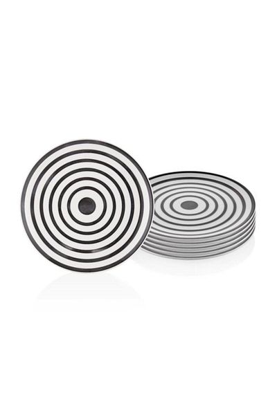 The Mia Maroc Chic Black Porcelain 19cm 6-Piece Cake Plate Chc0002