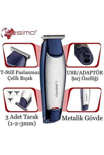 Lesima Samurai Serisi T-bıçak Ense-saç- Sakal Çizim Ve Sıfırlama Makinesi