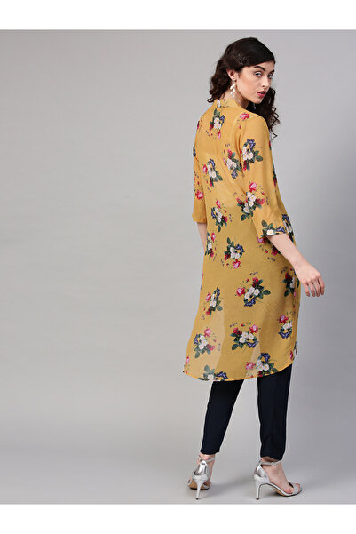 Sassafras By Styli Floral Print Open Front Shrug