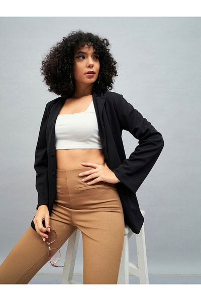 Sassafras By Styli Regular Fit Notch Lapel Blazer with Button Closure
