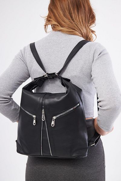 DERİNSS Genuine Leather Black Women's Bag - Back and Shoulder _ Dkb501