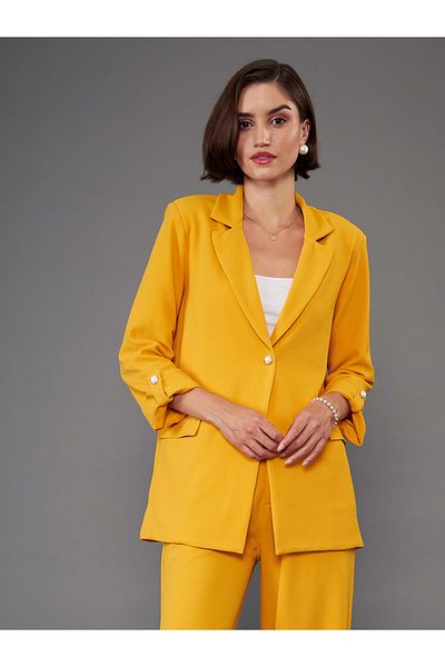 Sassafras By Styli Notch Collar Single Button Longline Blazer