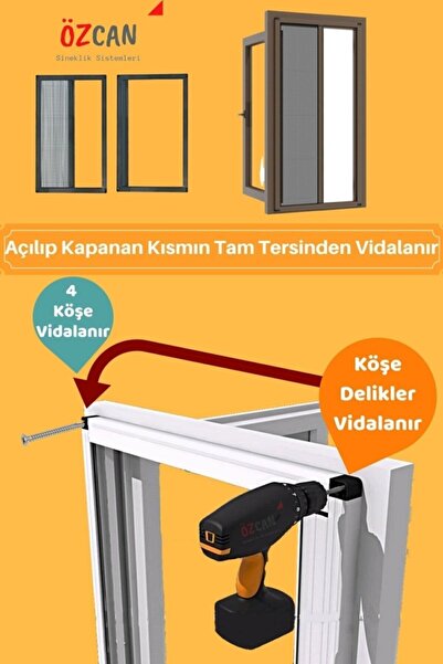 Piliseli Plise Sineklik Pencere Sineklik Pileli Sürgülü