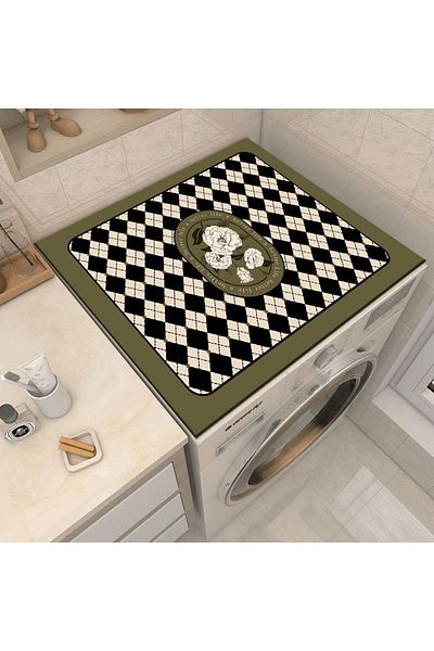 Else Dekor Drying Rack Washing Machine Cover Protection Mat Liquid Proof Non-Slip Washable