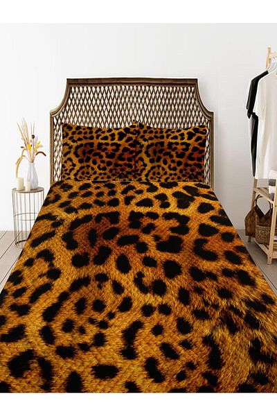 3D ELSE HALI Double Black Brown Patterned Bedspread and Pillowed Pique Set