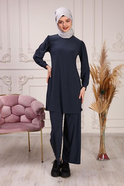 ilmek Γυναικείο κορδόνι με κορδόνι Sandy Hijab Tunic Παντελόνι Διπλό Σετ 5406