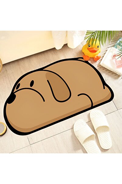 3D ELSE HALI Sevimli Köpekli Su Emici Duş Önü Banyo Paspası Klozet Tek Parça ...