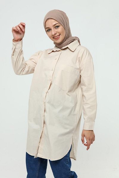 ilmek Women's Plain Oversize Shirt