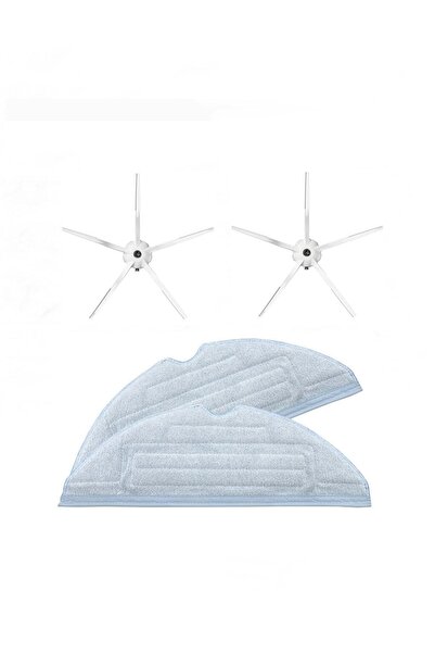 ibrush Roborock S7 Sonic - فرشاة بيضاء وقطعة قماش من الألياف مكونة من قطعتين،...