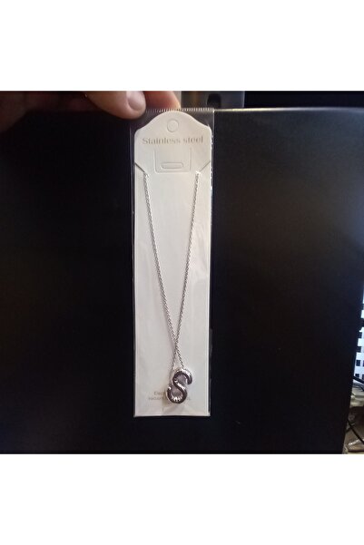 miso aksesuar takı Silver Misotrend Steel Necklace - Balloon Letter