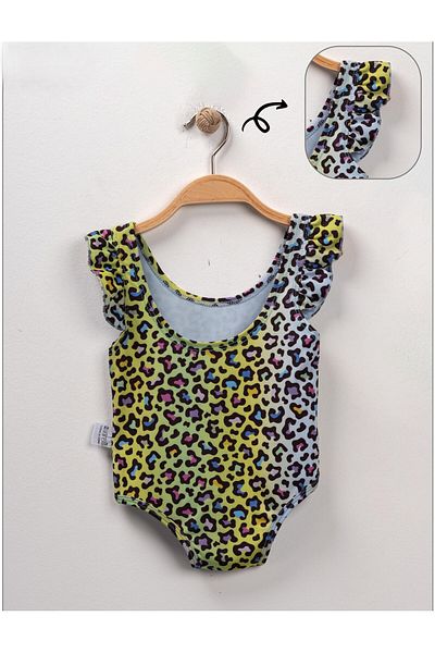 BUUFUU Girl - Ruffled and Printed Patterned Swimsuit