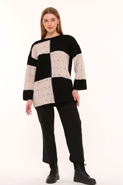 ilmek 23313 Tricot negru pentru femei Pulover vintage