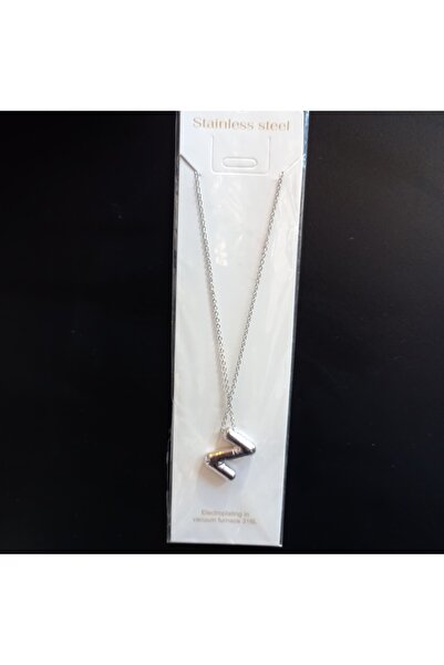 miso aksesuar takı Silver Misotrend Steel Necklace - Letter Z with Balloon Le...